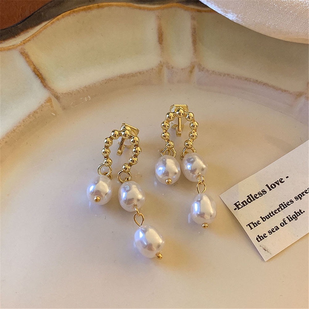 French Retro Baroque Pearl Earrings Girly Design Anting Sederhana S925 Perak Jarum Temperamen Anting Perhiasan Gadis Seksi