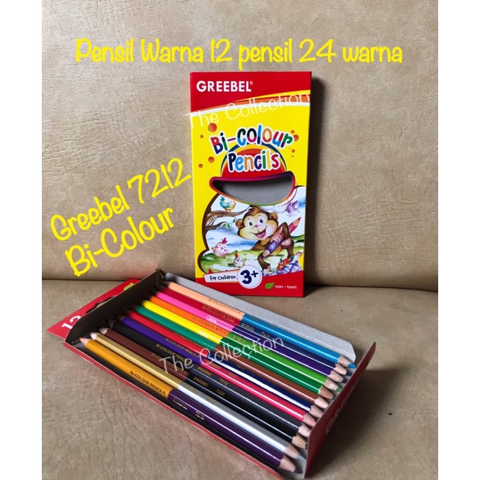 

ATK0232GB 7212 Bi Colour 12 Pensil dapat 24 Warna Greebel Grebel Grib