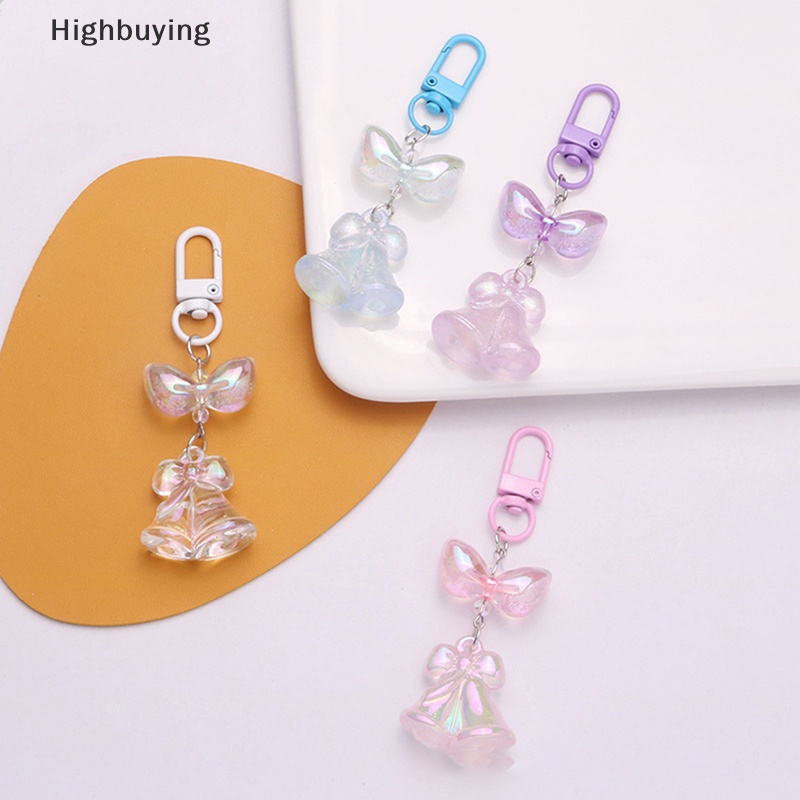 Hbid Acrylic Luminous Bell Gantungan Kunci Mobil Warna Gelembung Ikatan Simpul Aksesoris Penutup Headphone Liontin Segar Sederhana Dekorasi Hadiah Glory