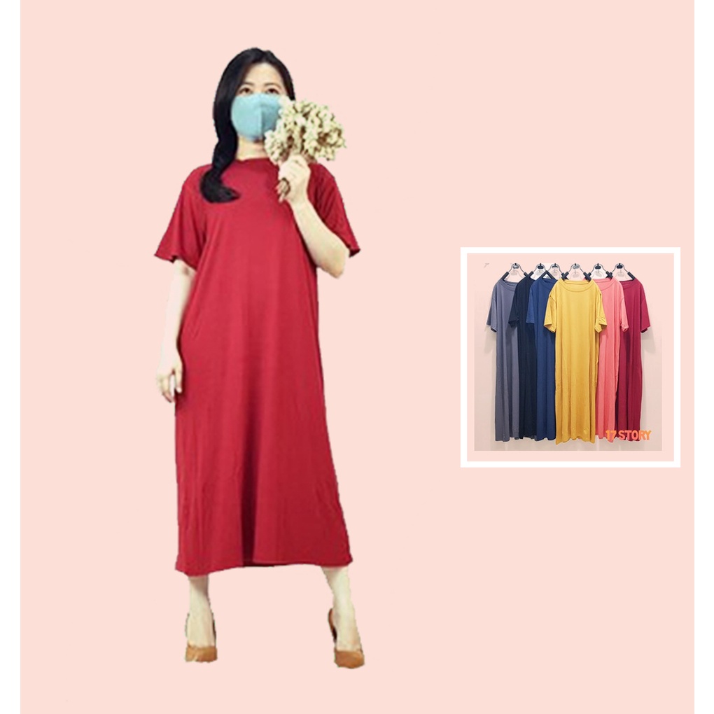 Home Dress Jumbo Ld 140 Lengan Pendek Sehari-Hari Kekinian