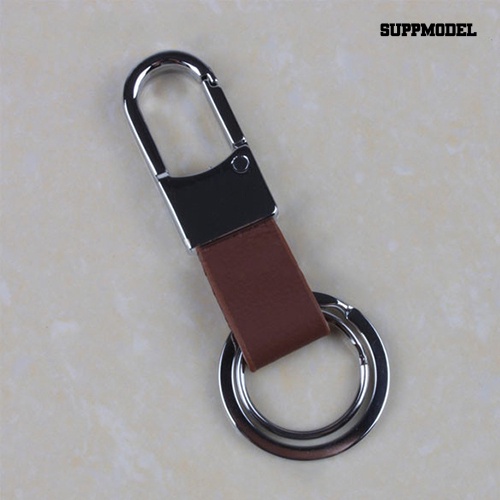 [SM Auto] Pria Fashion Ringkas Faux Kulit Tali Alloy Keyring Keychain Gantungan Kunci Hadiah