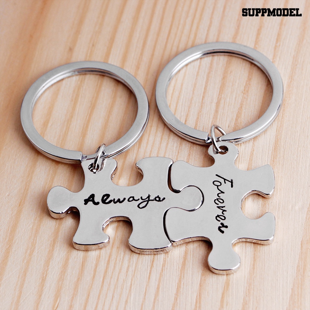 [SM Auto] 2Pcs Always Forever Jigsaw Piece Pasangan Pecinta Gantungan Kunci Holder Keychain Hadiah