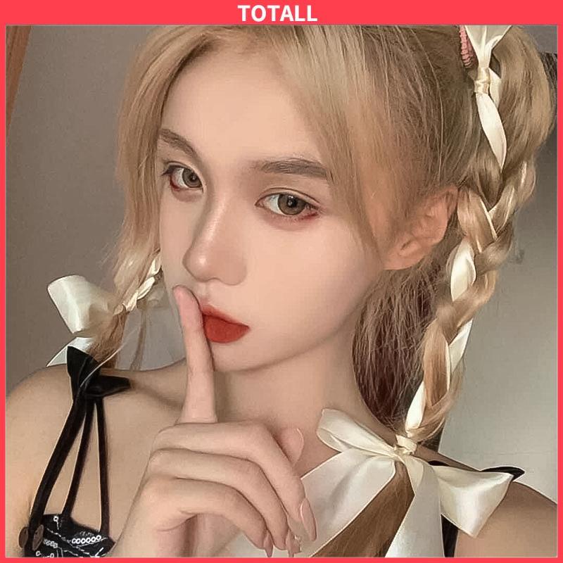 COD Jepit Rambut Kupu-kupu Pita Wanita Double Ponytail Braid Rambut Syal Aksesoris Tali Rambut-Totall