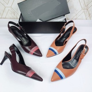 CxK Sepatu Wanita Slingback heels with stripe 1605-1