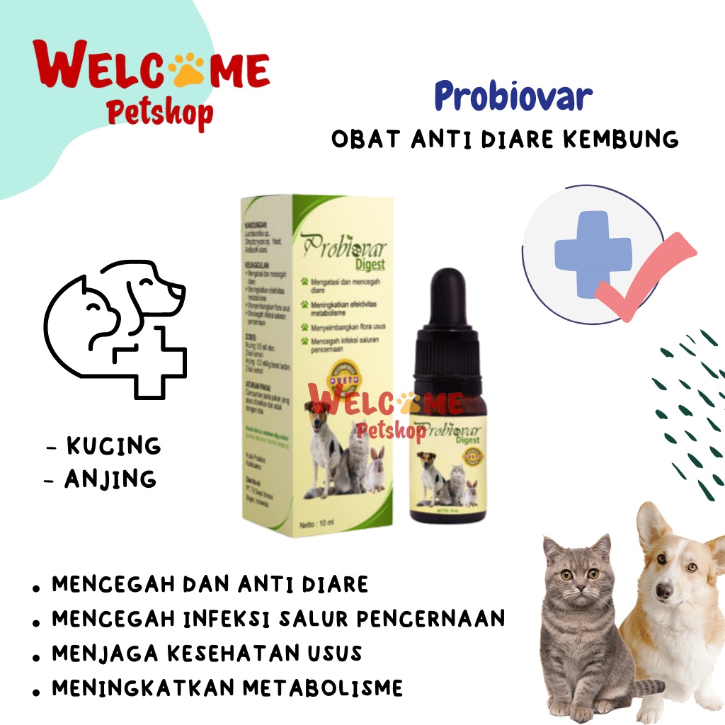 Probiovar Digest Obat Diare Anjing Kucing Anti Mencret Pencernaan 10ml