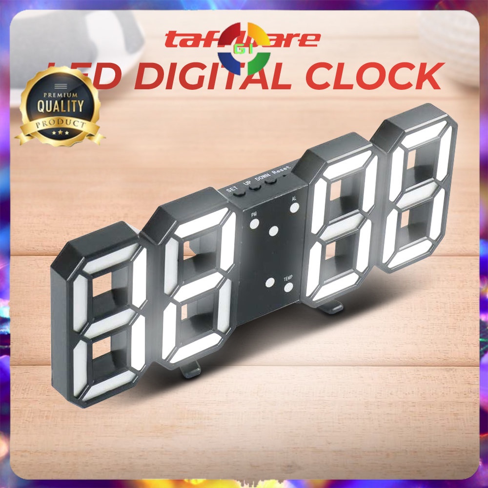 Jam Meja LED Digital Clock White/Blue
