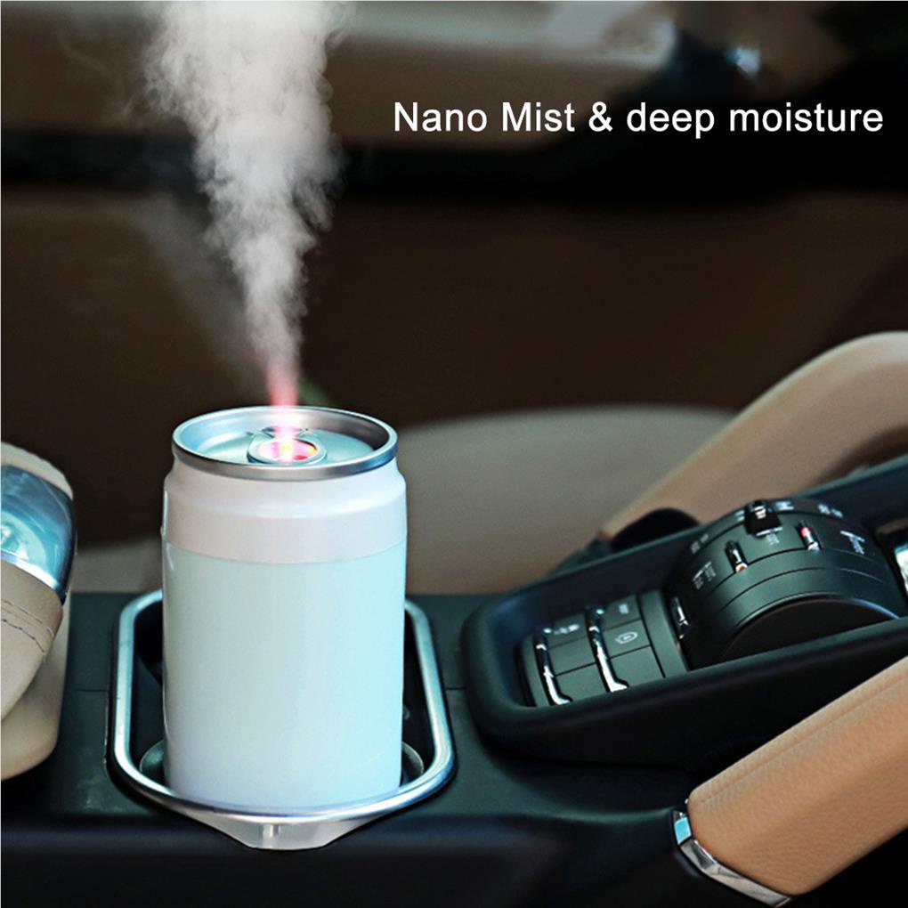 Humidifier Udara Mobil Cool Mist Humidifier USB Travel Car Humidifier Dengan 7warna Flame Lights Untuk Mobil Rumah Kantor Travel Kamar Tidur