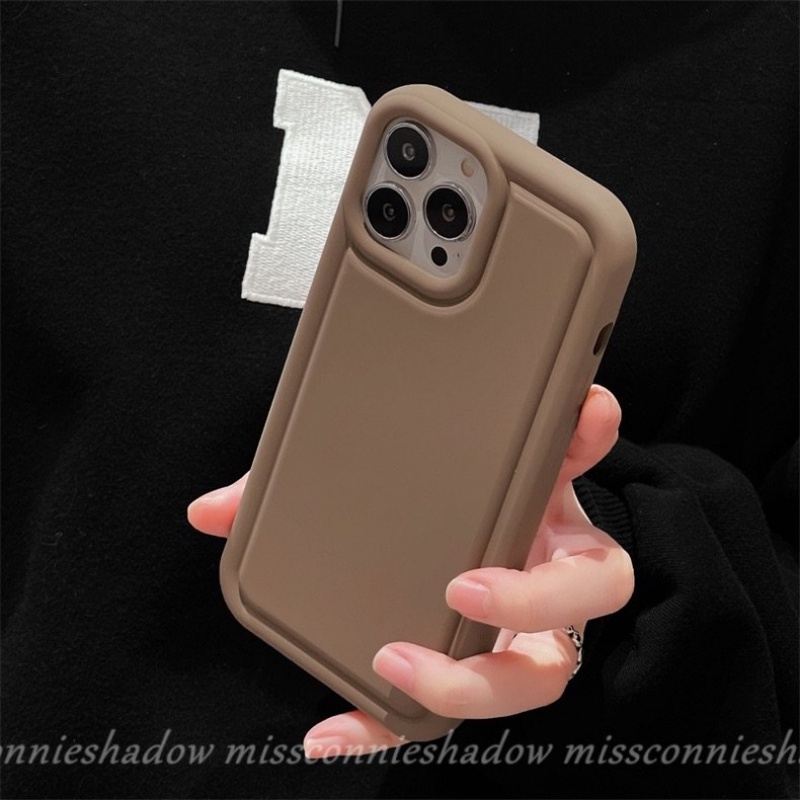 IPHONE Menebal Shockproof Airbag Matte Case Kompatibel Untuk Iphone11 13 14 12 Pro MAX 7Plus 6 7 8 6S Plus XR X XS MAX 8Plus SE 2020 Mewah Simple Warna Solid Lembut Tpu Penutup Belakang