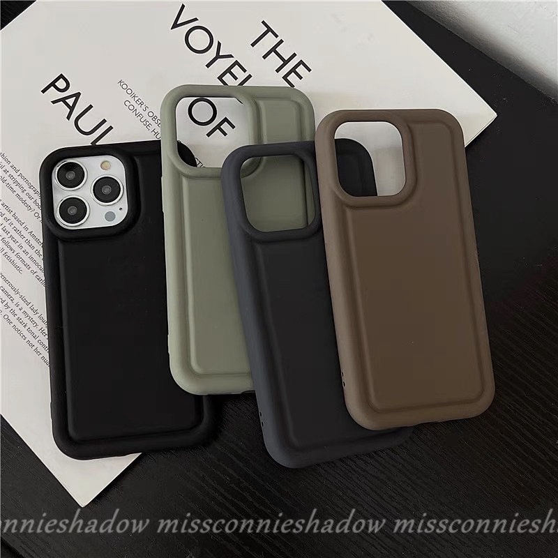 Casing Tebal Simple Mewah Untuk Oppo A57 A15 A7 A95 A16 A54 A17K A17 A12 A5s A31 A74 A16s A16K A5 A9 A53 A77s A3s Reno5 A92 A77 A55 A12E A16E Airbag Shockproof Matte Tpu Soft Case