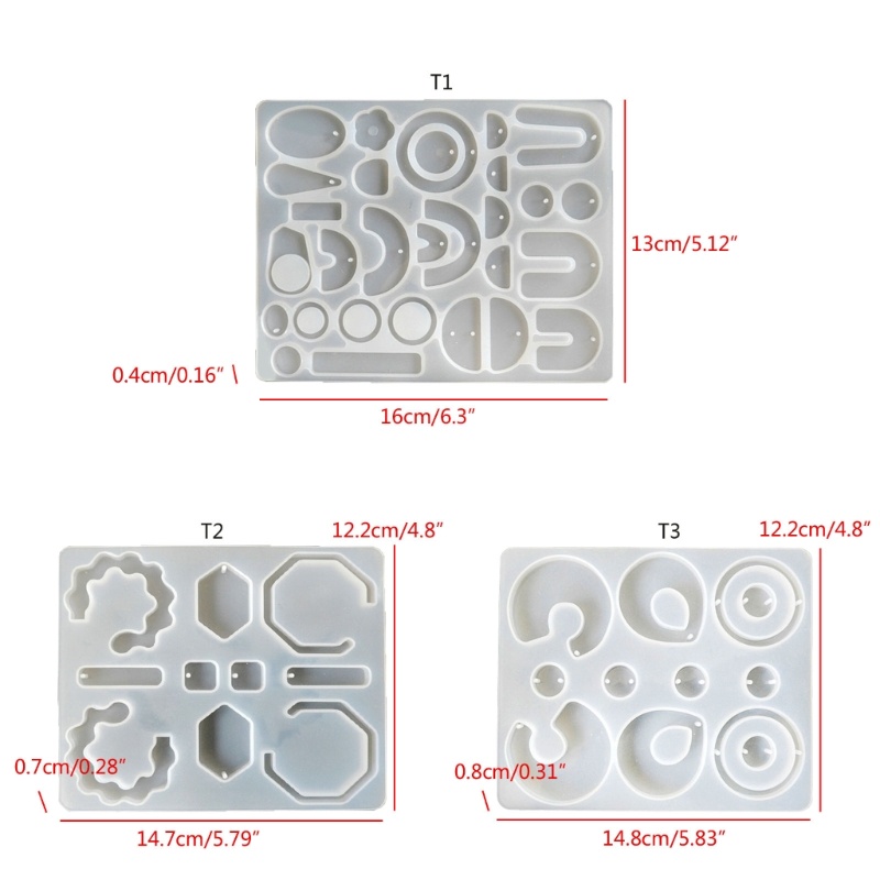 Sa Cetakan Silikon Tidak Teratur 3D Cetakan Casting Perhiasan Untuk Anting DIY, Perhiasan