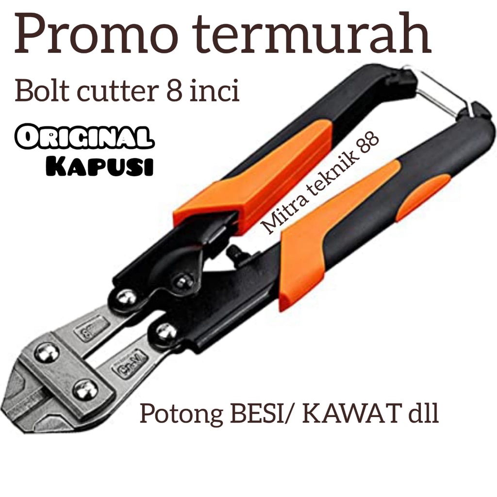 MINI BOLT CUTTER 8 INCH GUNTING BETON ALAT POTONG PAKU POTONG BESI MITRA BERSAUDARA 88 Sedia juga bor tangan listrik/kunci 1set lengkap/bor baterai/gerinda/serut ketam/cat/mata bor/mesin las/impact pembuka baut/chainsaw