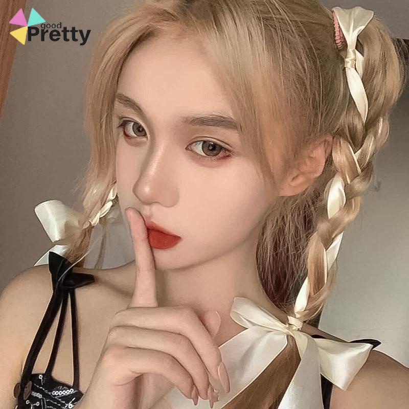 Jepit Rambut Kupu-kupu Pita Wanita Double Ponytail Braid Rambut Syal Aksesoris Tali Rambut  - PD