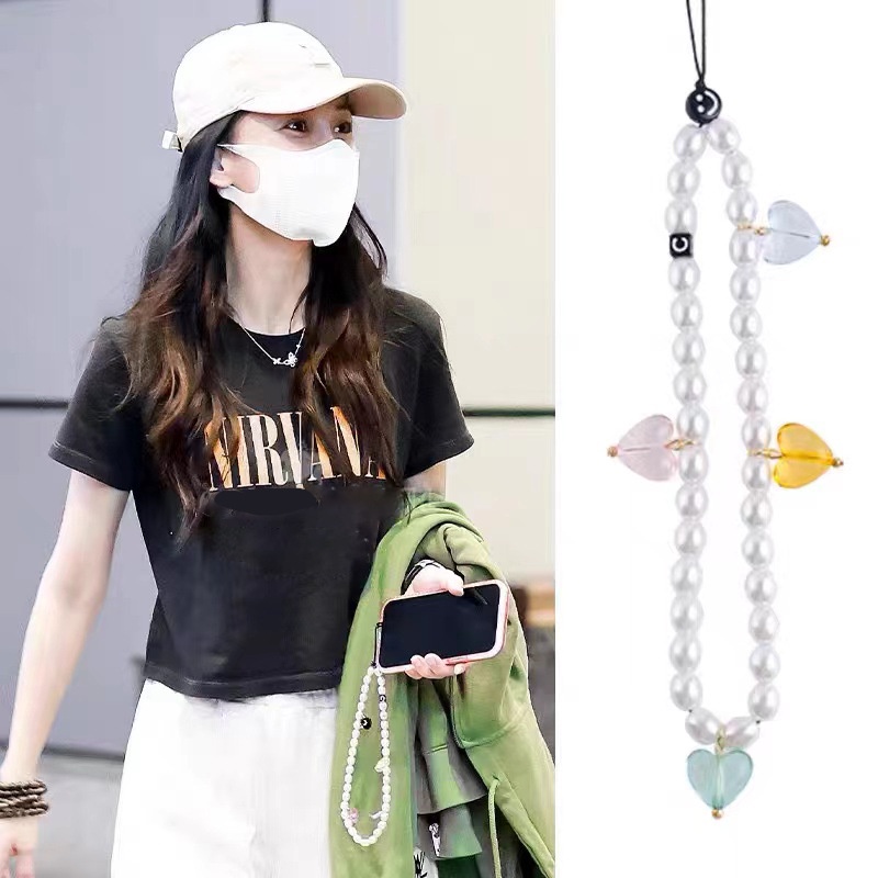 Rainbow Star Phone Hanging Strap Aksesoris Case Telepon Tali Gantung Diy Ccd Tali Gantung AirPods Earphone Case Tali Gantung