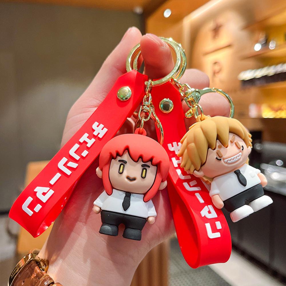 Timekey Kartun Anime Figurine Gantungan Kunci Wanita Pria Keren Anime Pasangan Keyrings Untuk Pesta Ulang Tahun Anak W5Y2