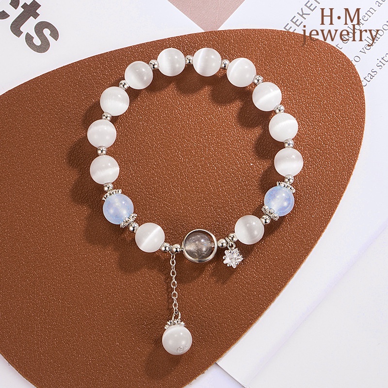 Gelang Opal Bermutu Tinggi Baru Ins Style Moonstone Aquamarine Bracelet