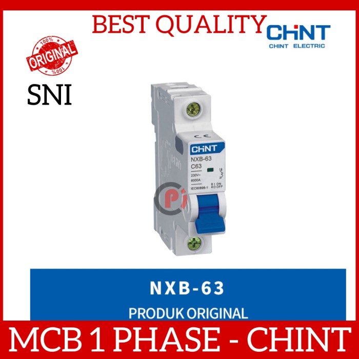 CHINT CHNT NXB-63 MCB 1P 1 Phase 2 4 6 10 16 20 25 32 40 A Amper