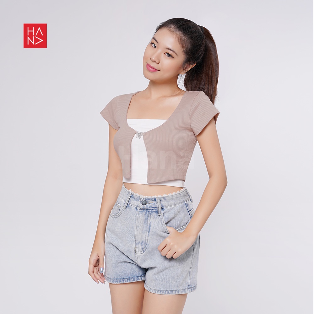 HanaFashion JKT - Azura Crop Top Korean Style Atasan Wanita - CT287