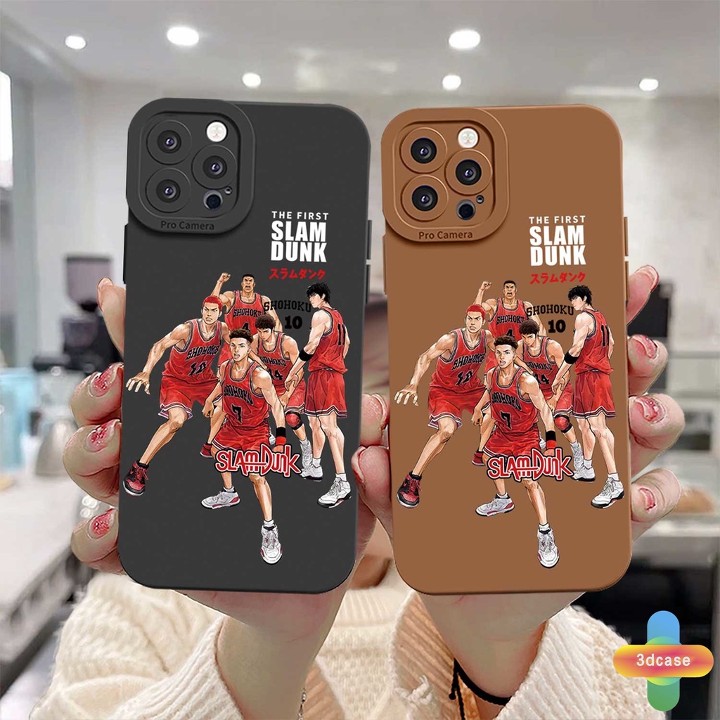 Compatible For Case IPhone 7 Plus 11 6 6S 8 Plus XR 11 12 13 PRO MAX X XS MAX Se 2020 6SPlus 7Plus 6Plus 8Plus XSMAX Cartoon SLAM DUNK Chocolate Color Case