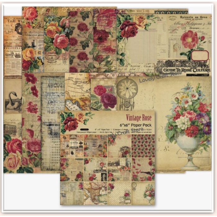 

24pcs/set Scrapbook paper pack jurnal origami 15x15cm vintage/retro11 - b11-3 Vente en