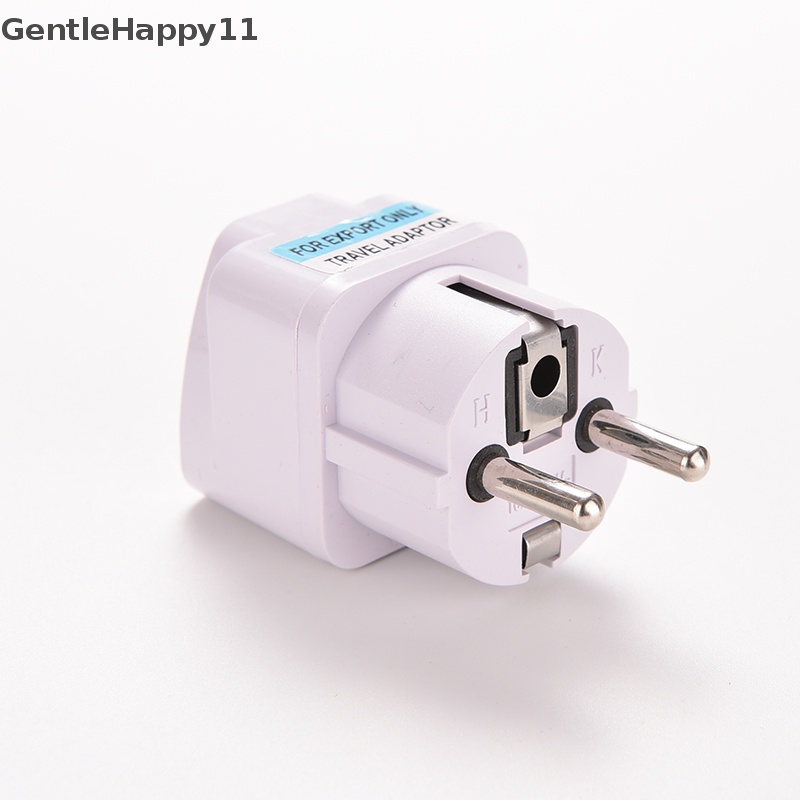 Gentlehappy New Portable UK US AU to EU Eropa Colokan Colokan Listrik Adaptor Travel Converter id