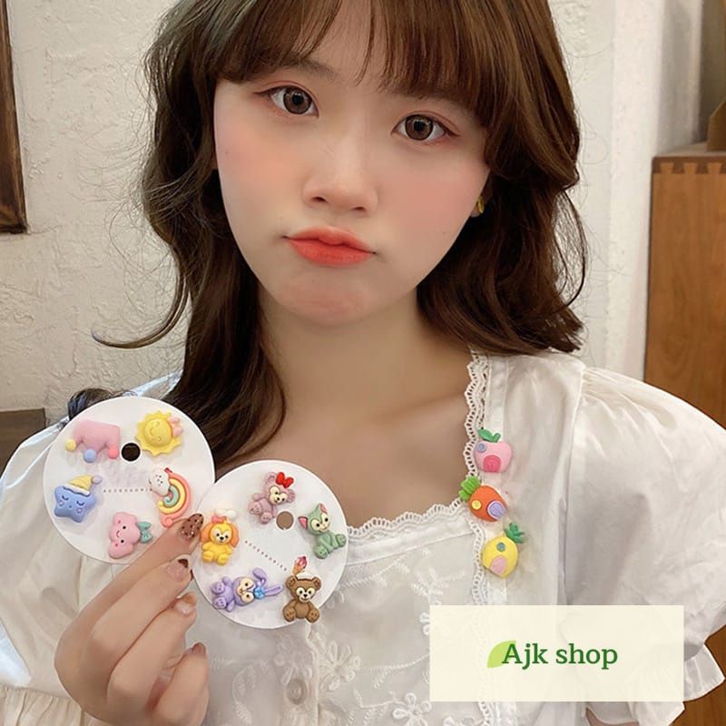 5Pcs Bross Pin Baju Karakter Lucu Bros Cantik Hijab Dagu Serbaguna