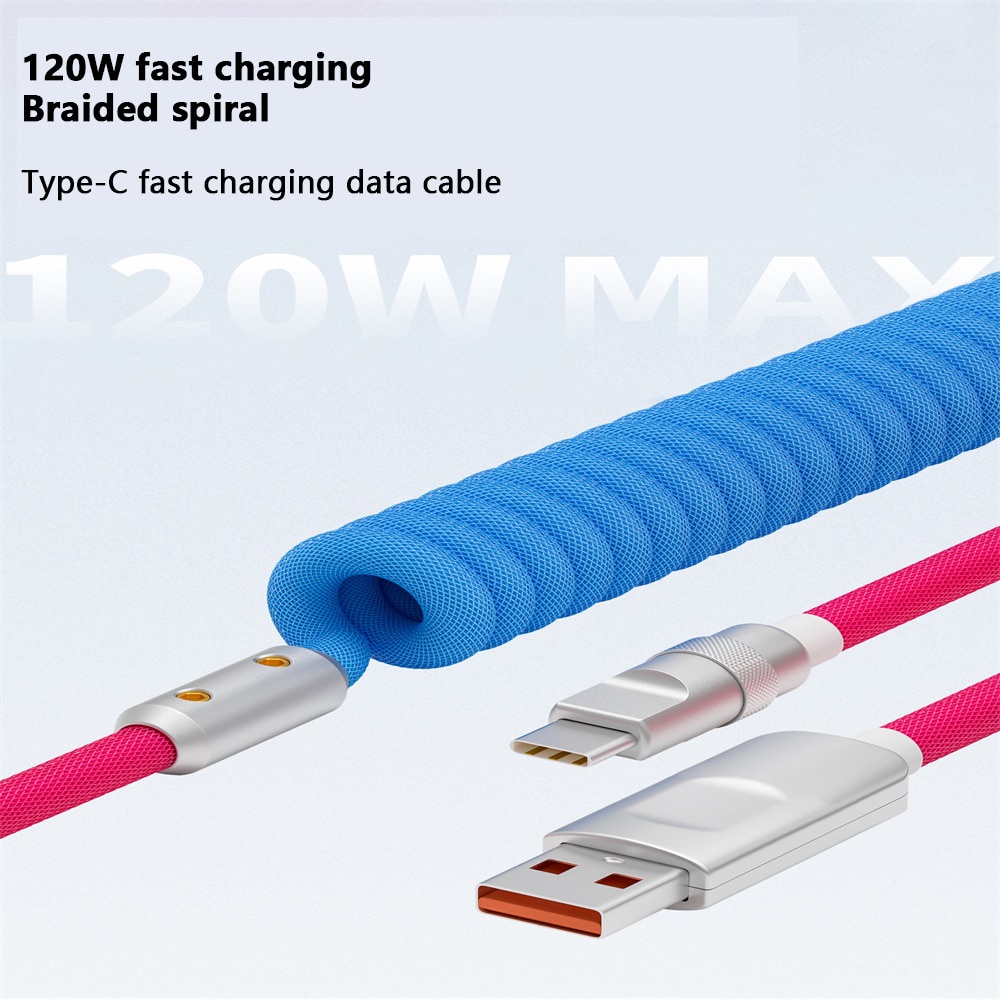 3a Kabel Pengisian Cepat Yang Dapat Ditarik Paduan Aluminium PD Charging Cable Kabel Data Untuk android ios