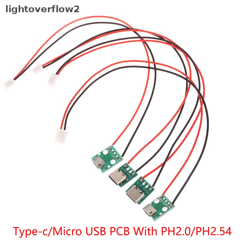 [lightoverflow2] Pcb Tipe-c Dengan Adaptor Konverter Cabel Micro USB Ke Celup Konektor Female Breakout Board Kabel Pengisian Solder Board Socket [ID]