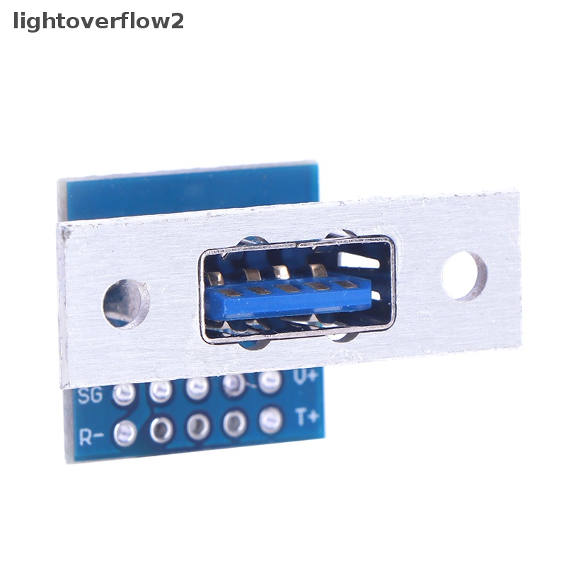 [lightoverflow2] 1pc USB3.0 Male Female Horizontal Dengan Sekrup Memperbaiki Lubang USB Dengan Pin Test Board Connector [ID]