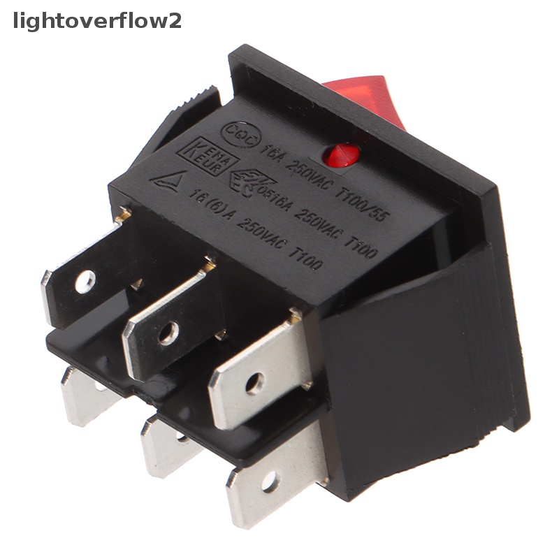 [lightoverflow2] Rk1-01 16A 250V ON-OFF Rocker Switch 4Pin 6Pin KCD4-201n Saklar Kapal [ID]