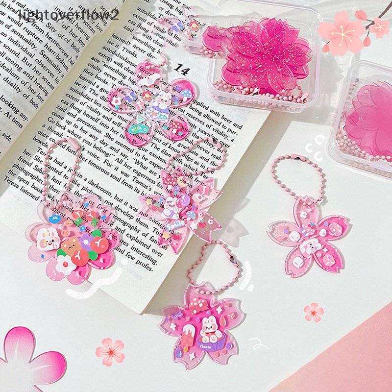 [lightoverflow2] Cherry Blossom Gradual Cuckster DIY Flash Pink Cuckster Kreatif Buatan Sendiri Disk Kecil Portabel Liontin Gantungan Kunci Liontin Kecil [ID]