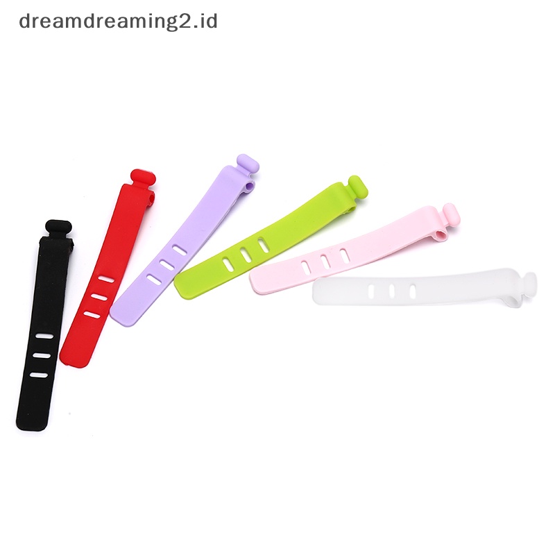 (drea) Silicone Kabel Data Organizer Headphone Cord Finishing Buckle Wrap Tie Strap//
