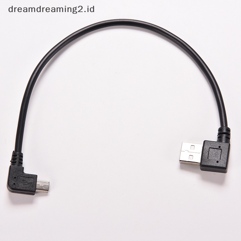 (drea) Colokan Male Kanan USB 2.0 A Ke Mini B 5P Sudut Kanan Male plug Cable Kabel Adaptor//