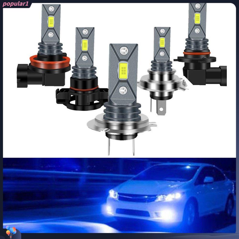 Populer 2pcs Lampu Kabut Mobil Biru Hi/Low Kit Beam COB LED Super Terang DRL