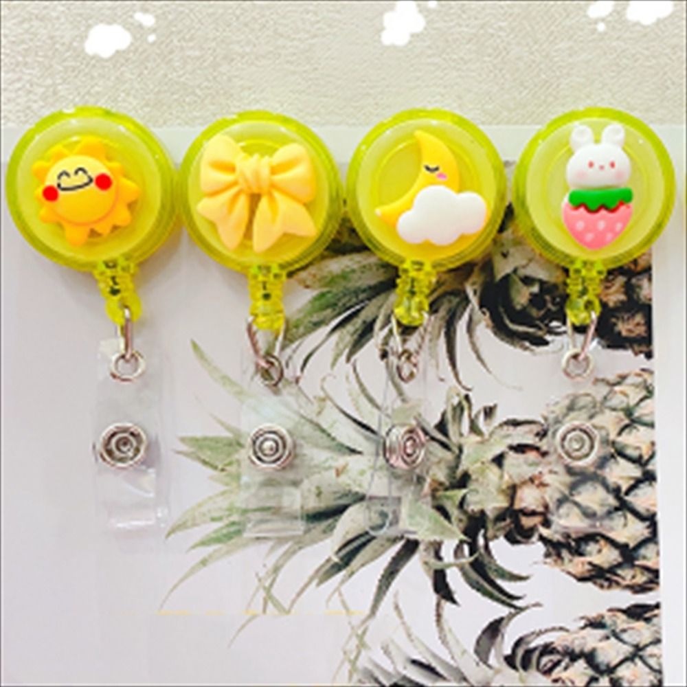 Mxbeauty Retractable Badge Reel School Lucu Name Tag Siswa Kartun Card Holder Name Card Holder