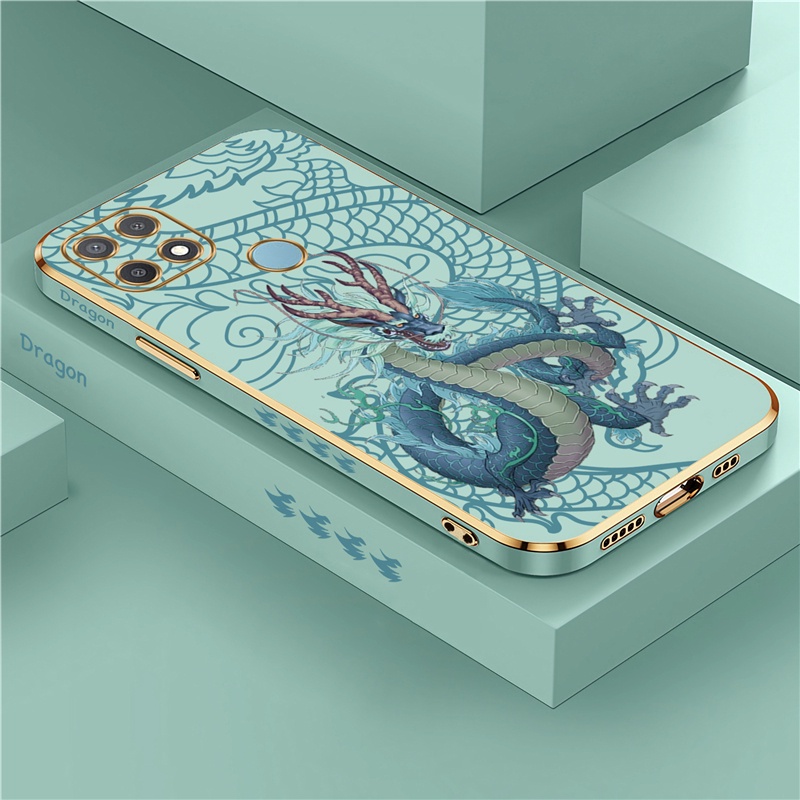 Casing OPPO A95 A71 F21 F21S F11 Pro A92 A52 A72 F5 A57 A57S A57E A77 A77S A1K 4G 5G Dragon Pattern 