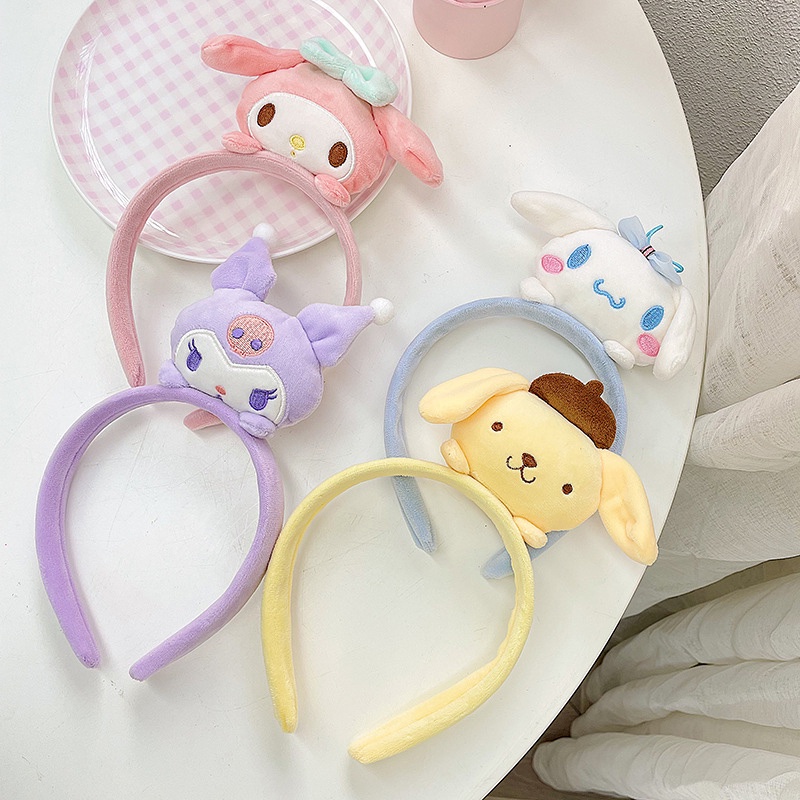 COD Bando Kartakter Ikat Kepala Cinnamoroll Anjing Melodi Mewah Tiga Dimensi Kartun Wajah Mencuci Bando korea Rambut Aksesoris