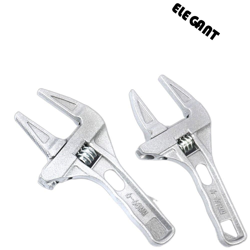 [Elegan] Universal Wrench Aluminium Alloy Adjustable Kunci Ledeng Pembukaan Kunci Pas Pegangan Pendek Pembukaan Besar Universal Spanner