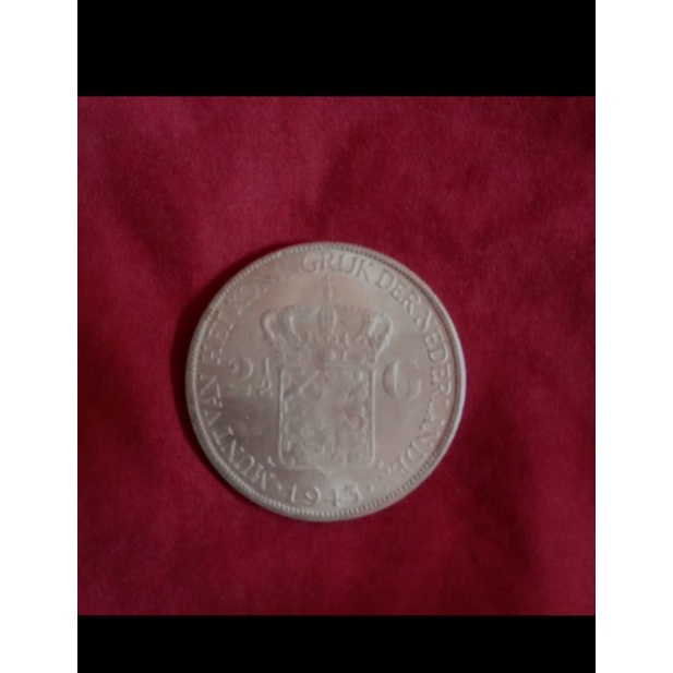 ( REPLIKA ) koin kuno Nederland Belanda wilhelmina 2 1/2 G