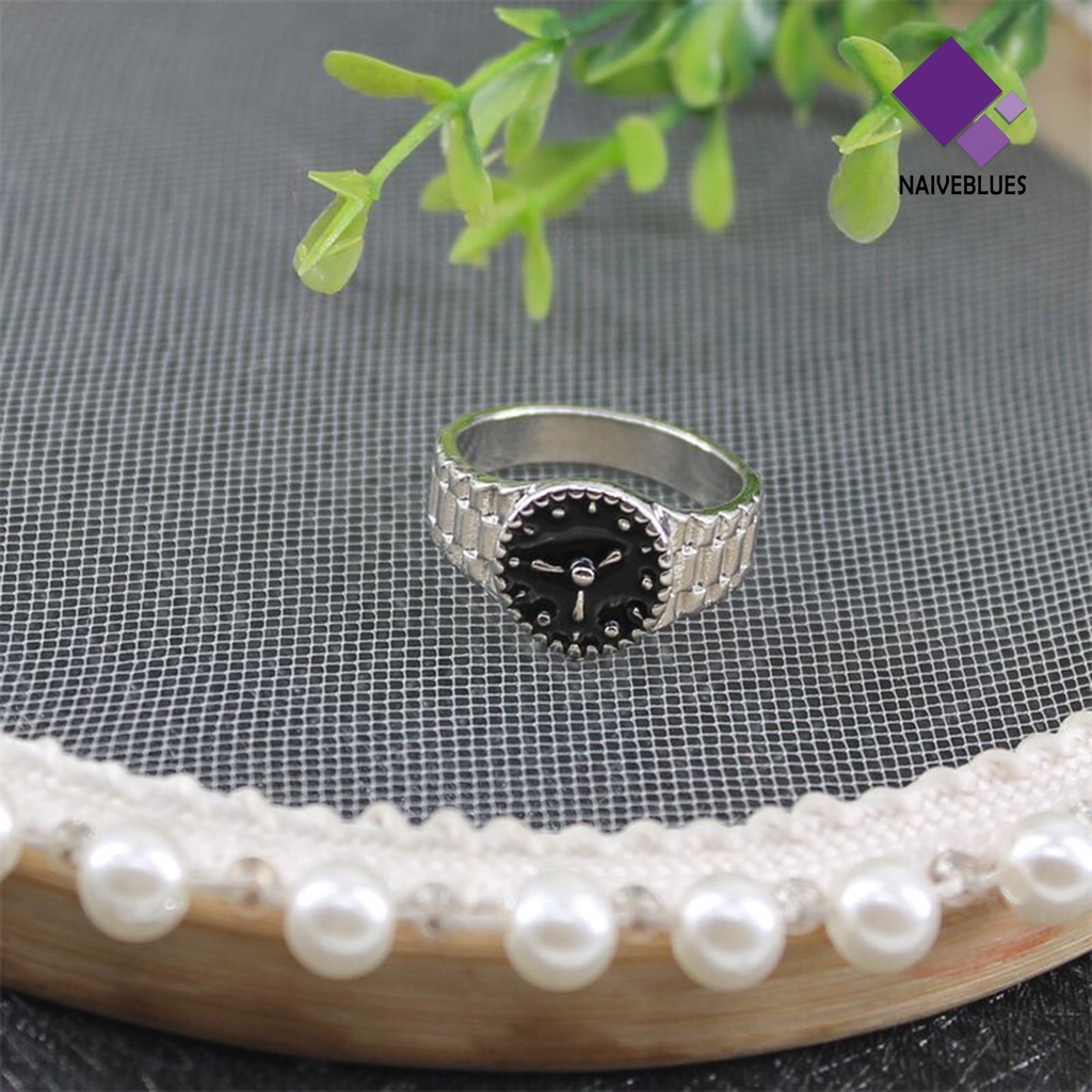 &lt; Naiveblues &gt; Jam Tangan Cincin Jari Bentuk Ins Style Jewelry Bright Luster Chic Ring Party