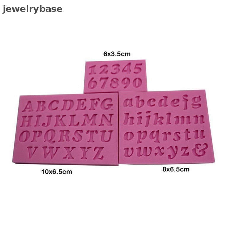 [jewelrybase] 3pcs Baru Mini Huruf &amp; Angka Silikon Buatan Tangan Fondant Kue Decorag DIY Cetakan Butik