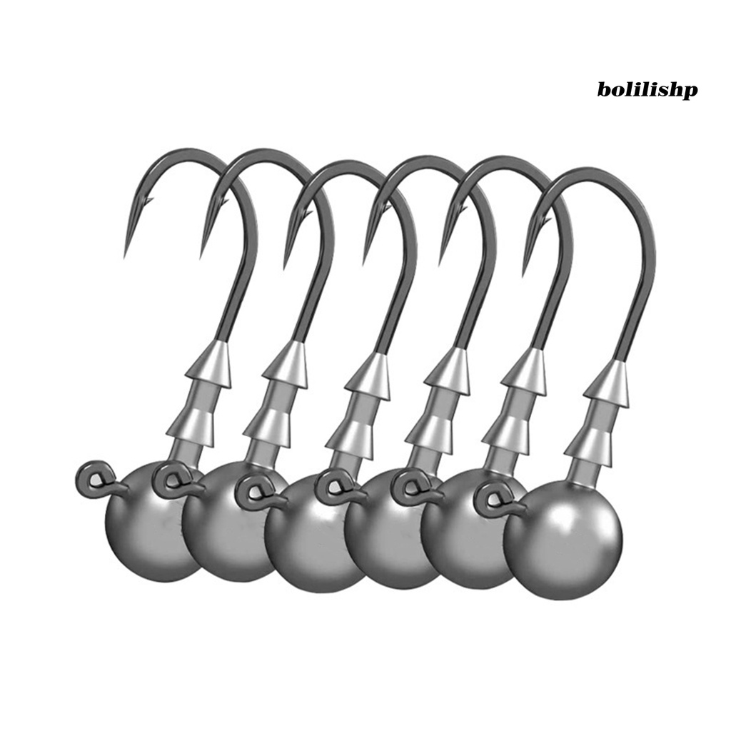 Bo-10pcs 3.5g-14g Memancing Kait Berduri Shank Paruh Umpan Paruh Kait Tajam Baja Karbon Tinggi Bulat Bola Jig Kepala Kait Untuk Air Tawar Air Asin