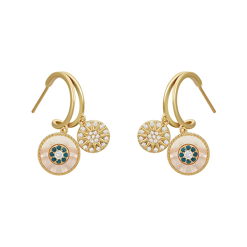 Micro -Hias Emas-Anting Berwarna 2023anting Baru Anting retro Anting Serbaguna