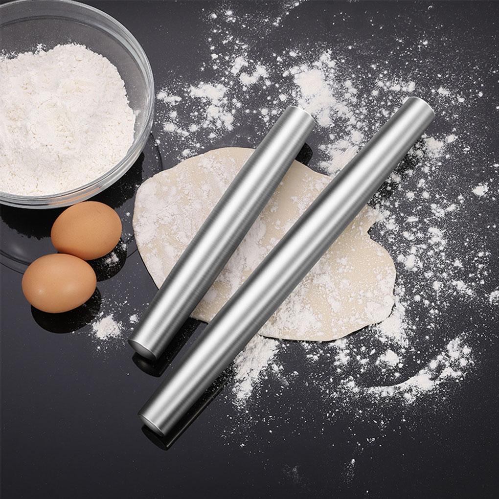 Rolling Pin Prancis Bahan Stainless Steel Berkualitas Tinggi Bahan Metal Untuk Bakers Cookie &amp;