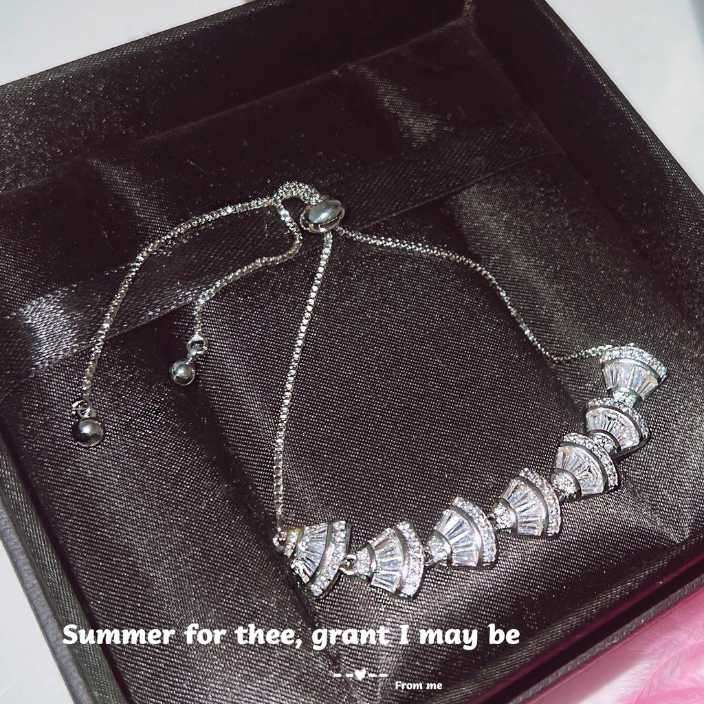 Goldkingdom Aksesoris Perhiasan Fashion Ready Stock Gelang Rok Kecil Gelang Kipas Yang Dapat Disesuaikan Cahaya Dingin Perhiasan Gaya Mewah