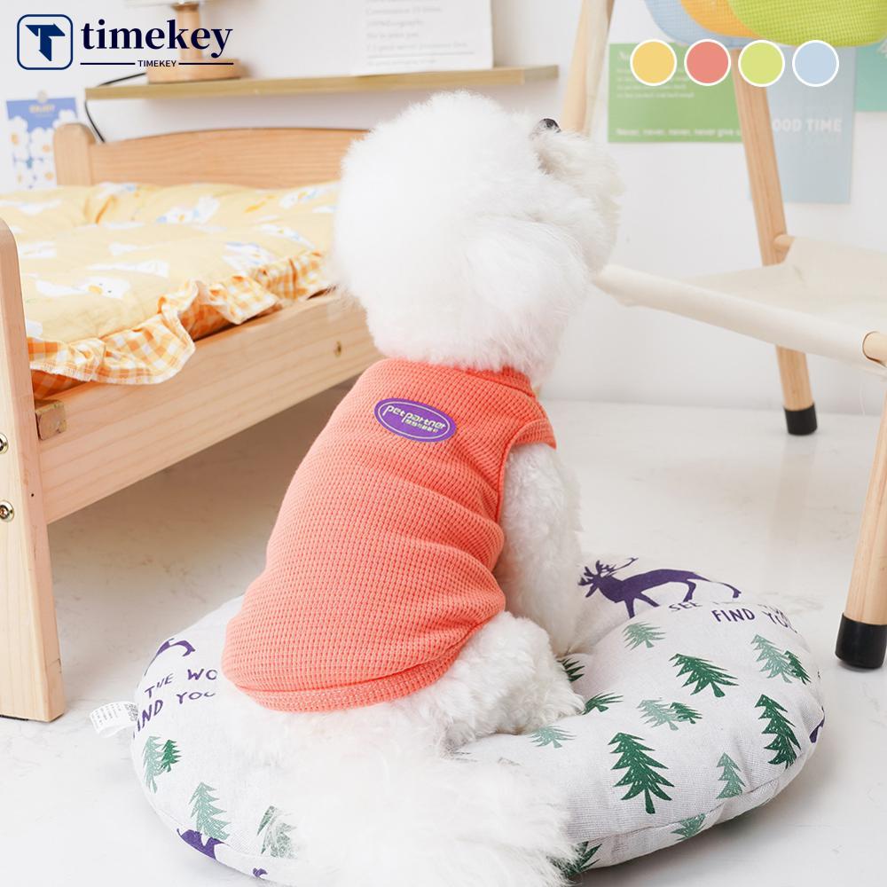 Timekey S-2XL Rompi Anjing Peliharaan Musim Panas Tanpa Lengan Tekstur Wafel Pakaian Untuk Anjing Atau Kucing Anjing Rompi Hewan Peliharaan Lucu Semua Musim Pakaian Hewan Peliharaan I6J2