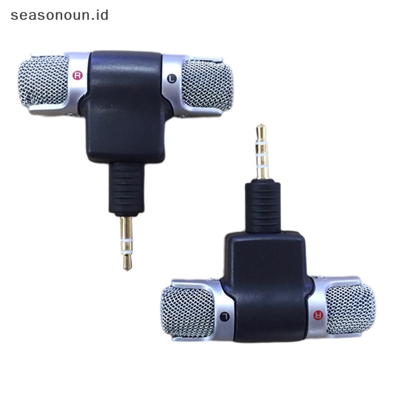 Seasonoun Mini 3.5mm Jack Microphone Stereo Mic Untuk Merekam Handphone Studio Interview Microphone Untuk Smartphone.