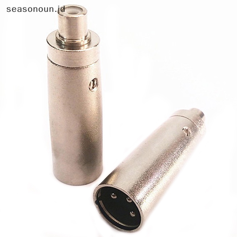 Seasonoun 3pin XLR Plug Male to RCA Female Konektor Adaptor Audio Microphone Amplifier.
