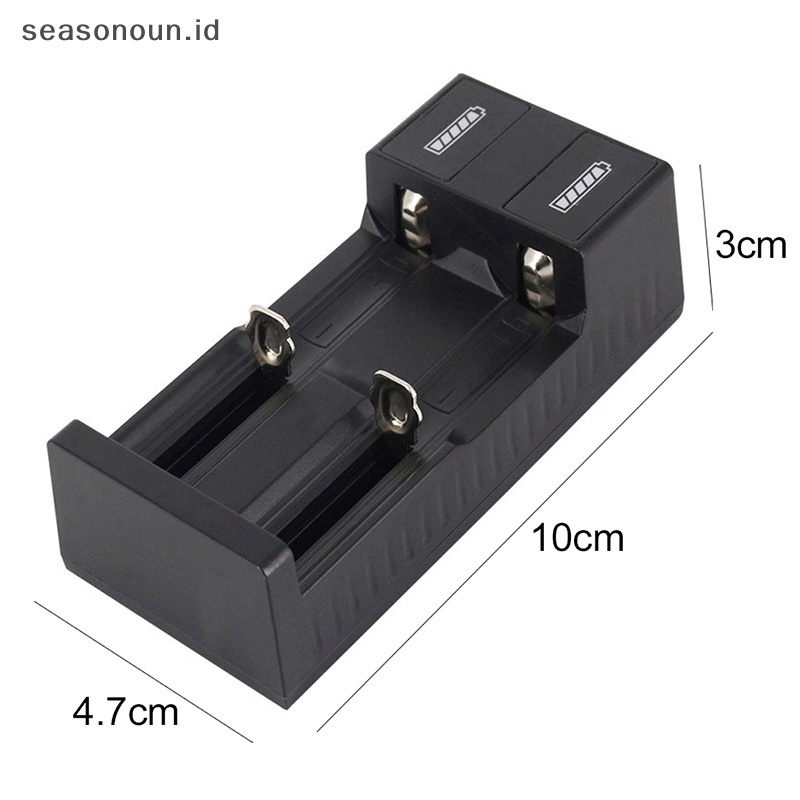 Seasonoun USB Port Dual Slot Charger Universal Untuk 3.7V 1865026650 14500 Li-ion.