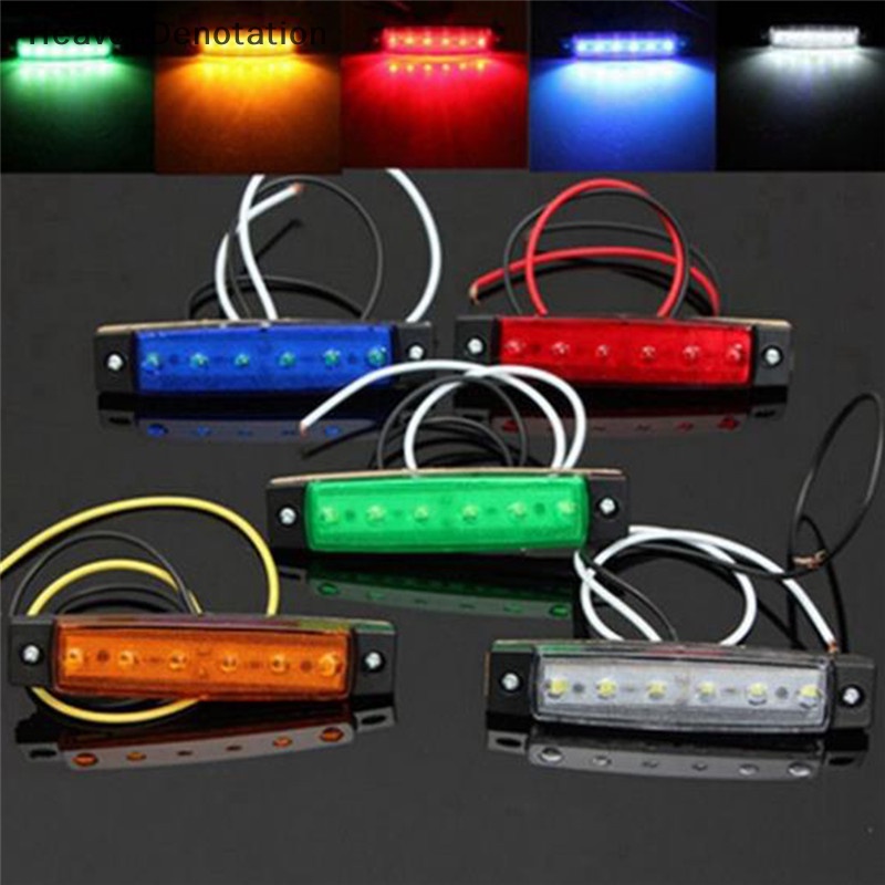 [HeavenDenotation] 1pc DC 24V 6lampu Indikator Penanda Samping Mobil Truk Truk Trailer Bus Aksesoris HDV