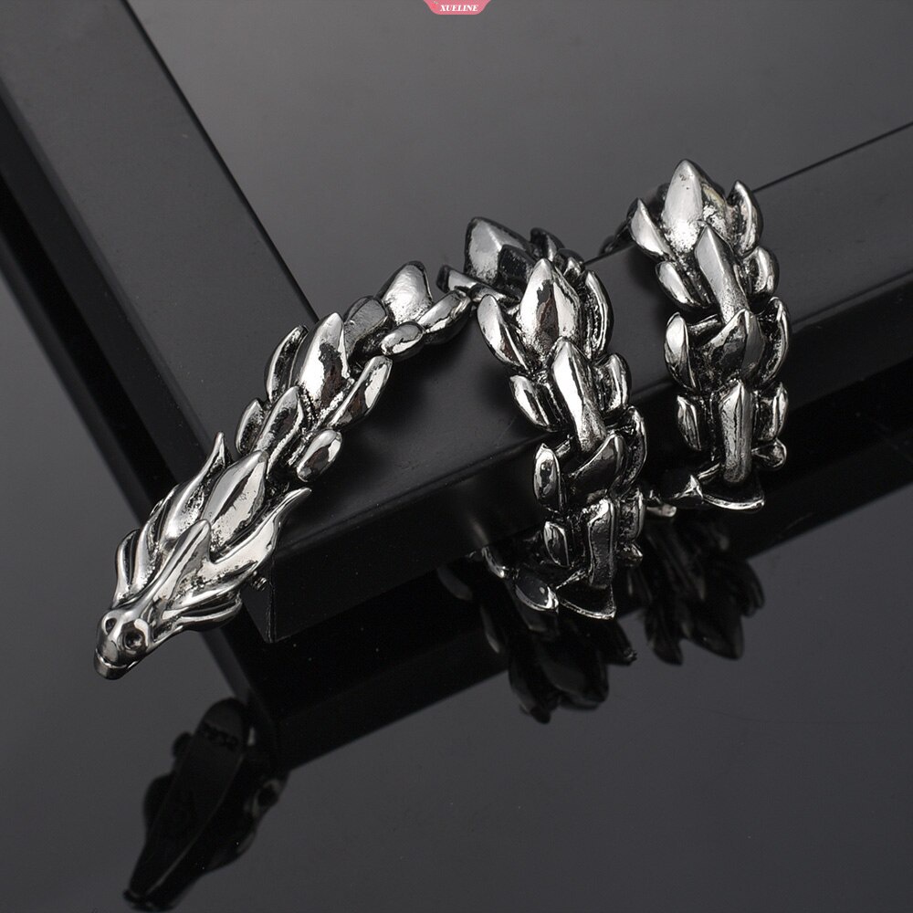 Vintage Pria Kran Gelang Punk Logam Tulang Naga Tidak Teratur Rantai Gelang Percaya Diri Gothic Hiphop Bangle Aksesoris Perhiasan [ZXL]